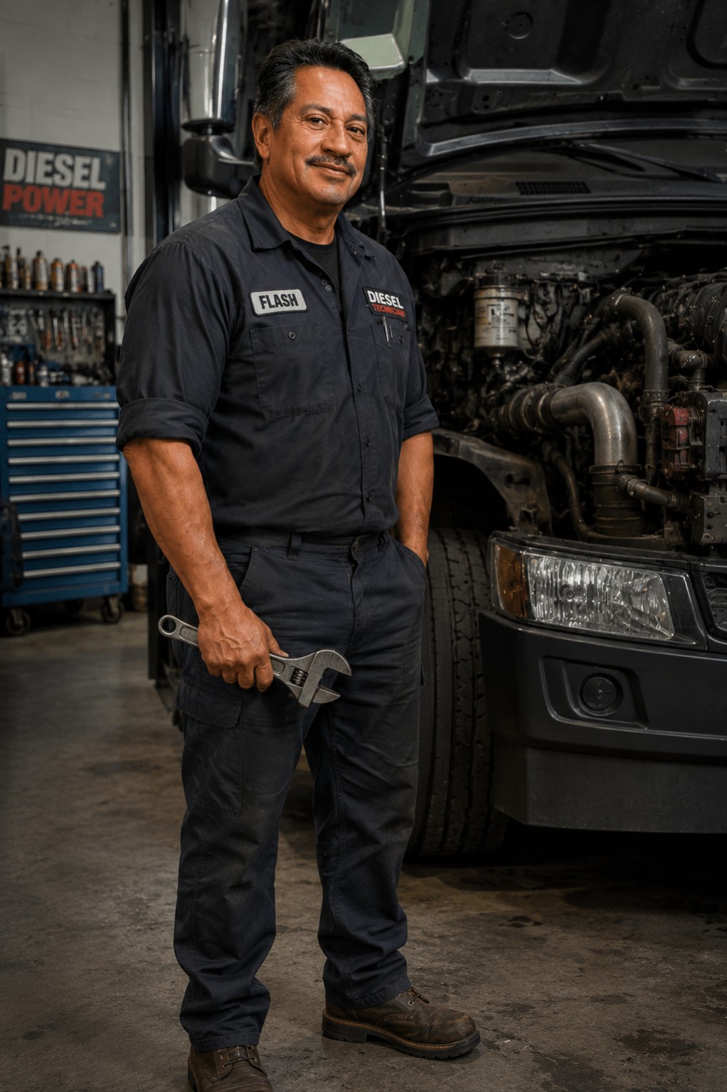 Joaquin Diaz, owner and heavy-duty diesel technician